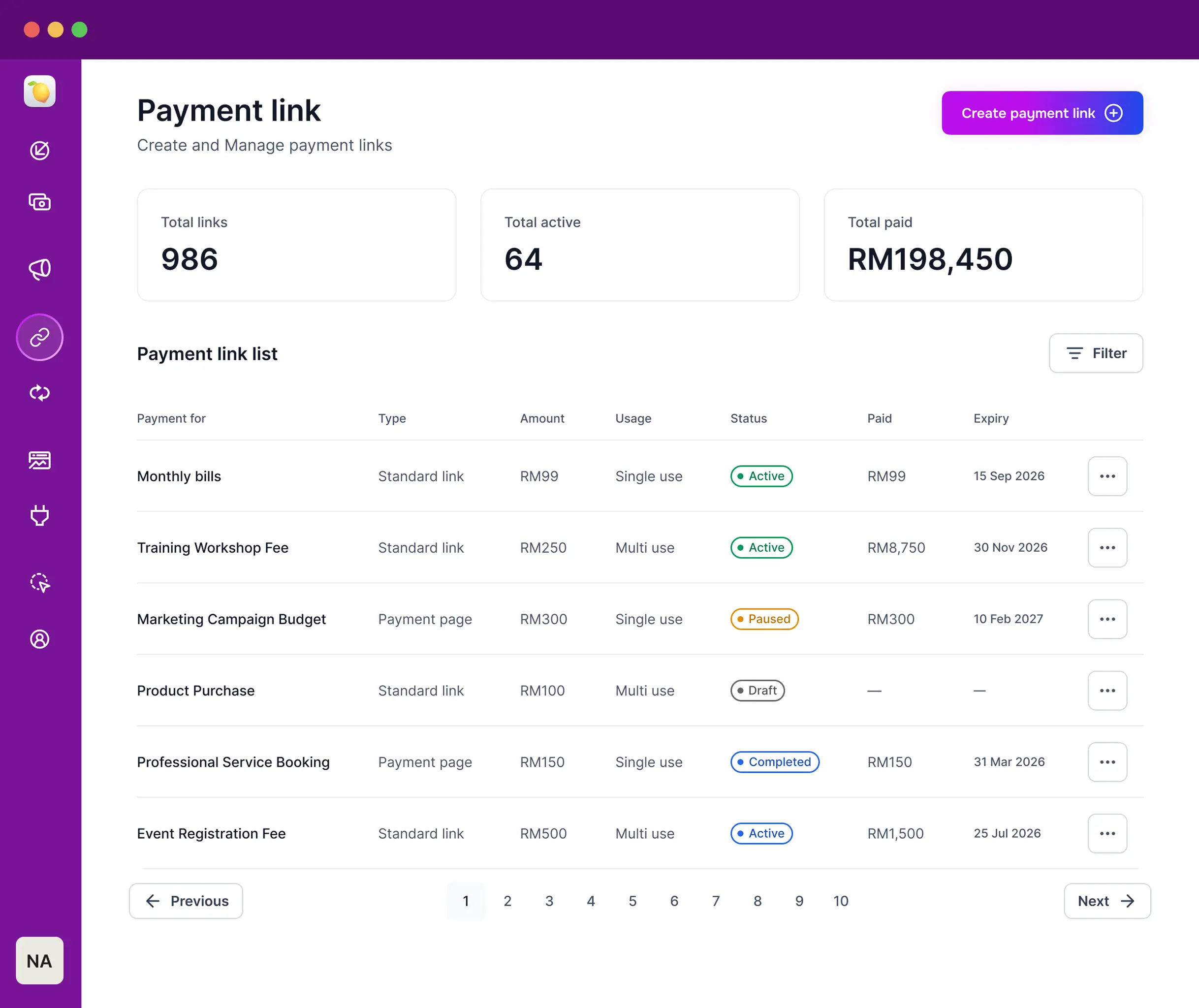 Payment link