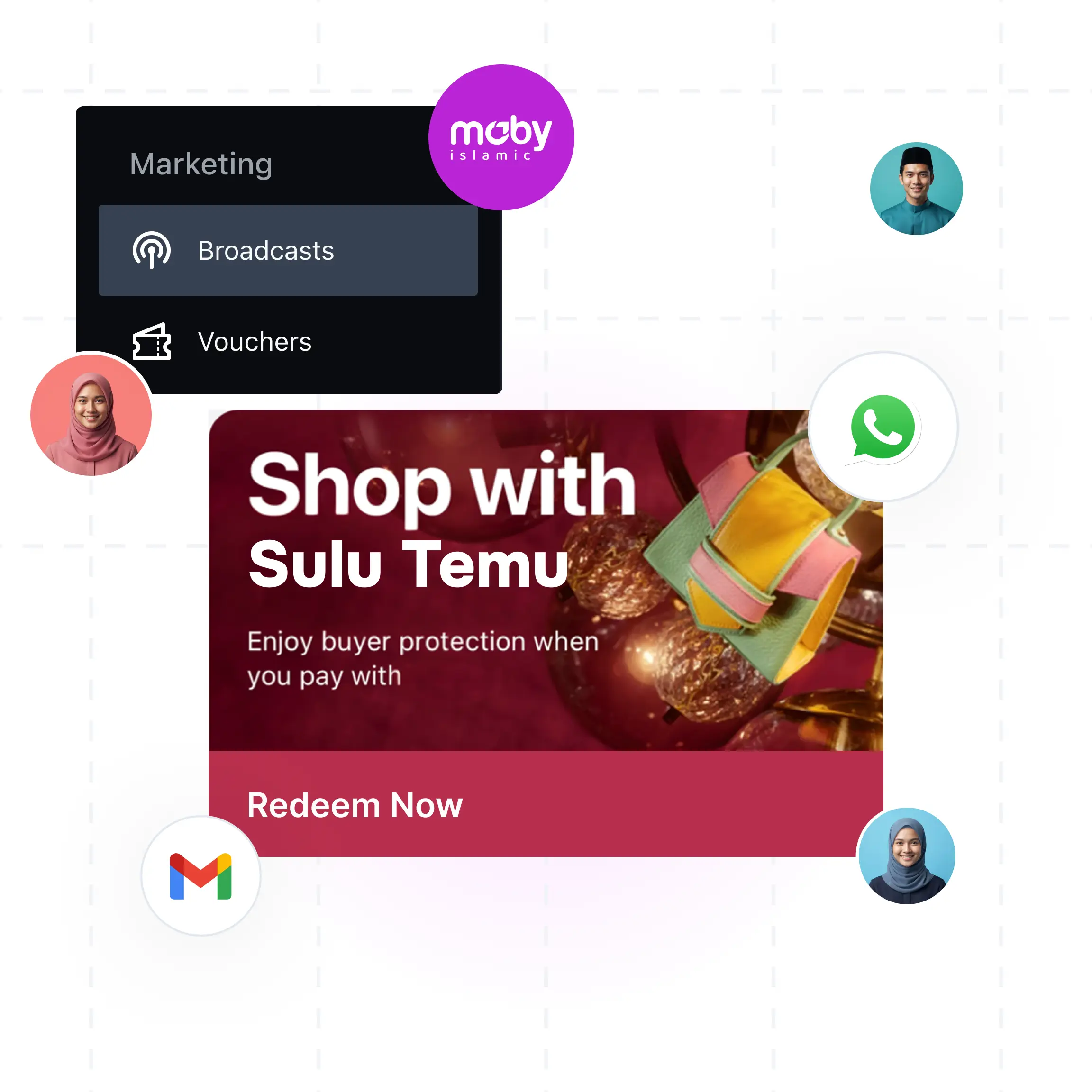 Promote your vouchers with marketing tools built into Moby Omni
